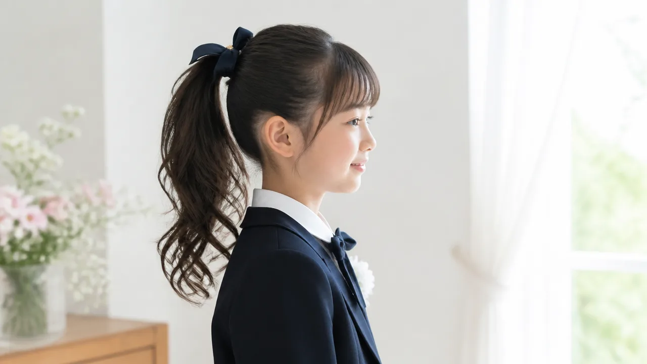 卒業式の髪型にぴったりな小学生向け簡単ポニーテールアレンジ集