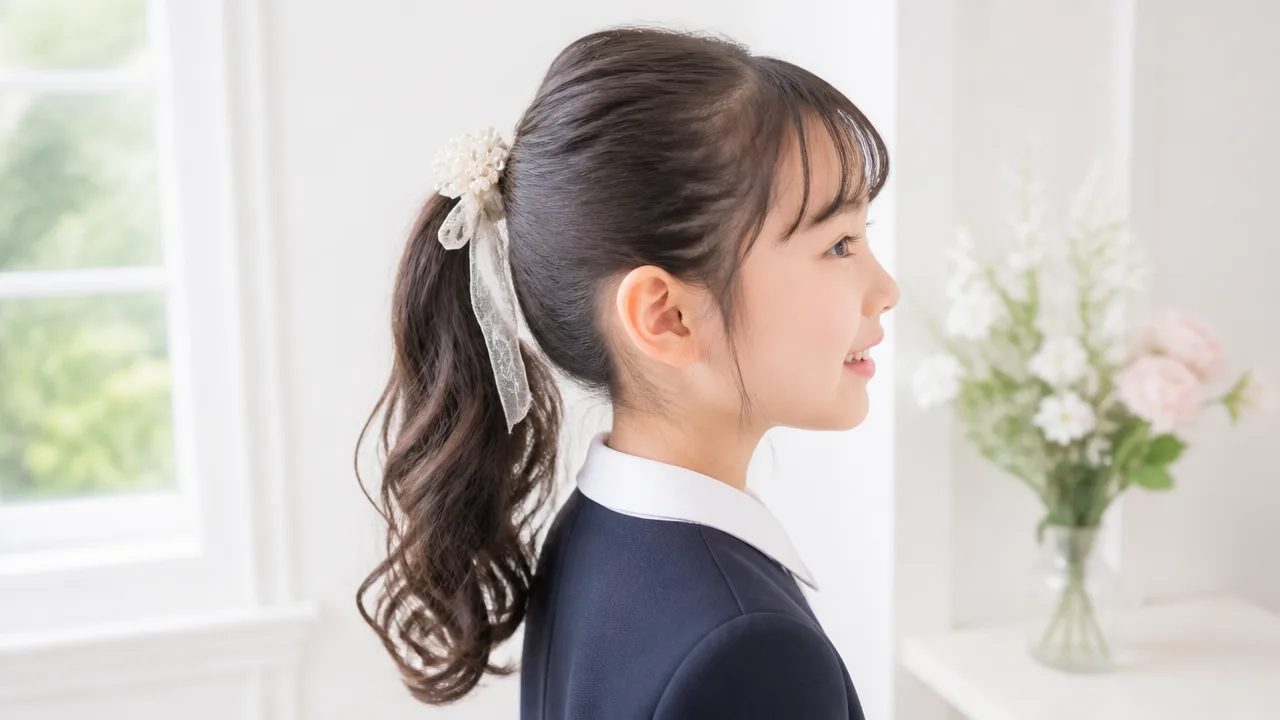 卒業式の髪型にぴったりな小学生向け簡単ポニーテールアレンジ集