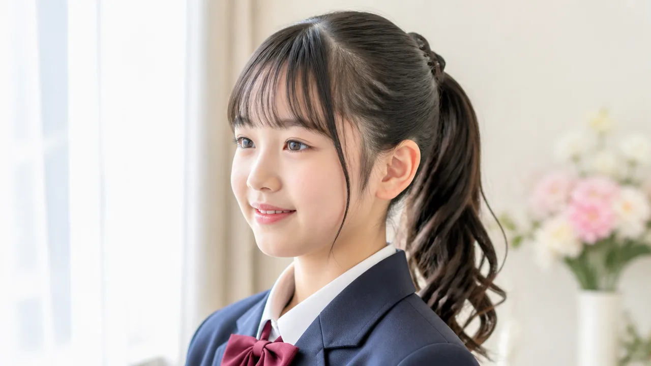 卒業式の髪型にぴったりな小学生向け簡単ポニーテールアレンジ集