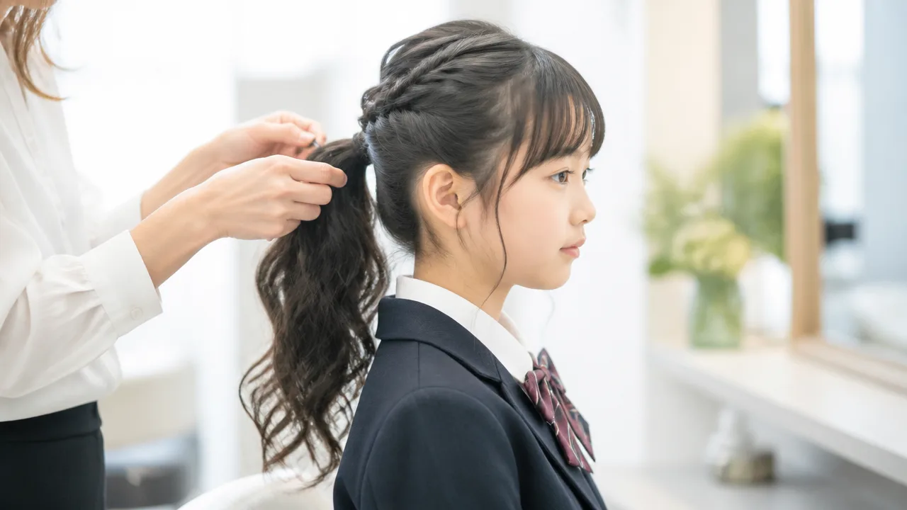 卒業式の髪型にぴったりな小学生向け簡単ポニーテールアレンジ集